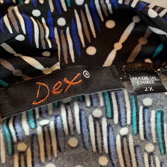 Dex Faux Wrap Black Multi Dress size 2X - Picture 6 of 9